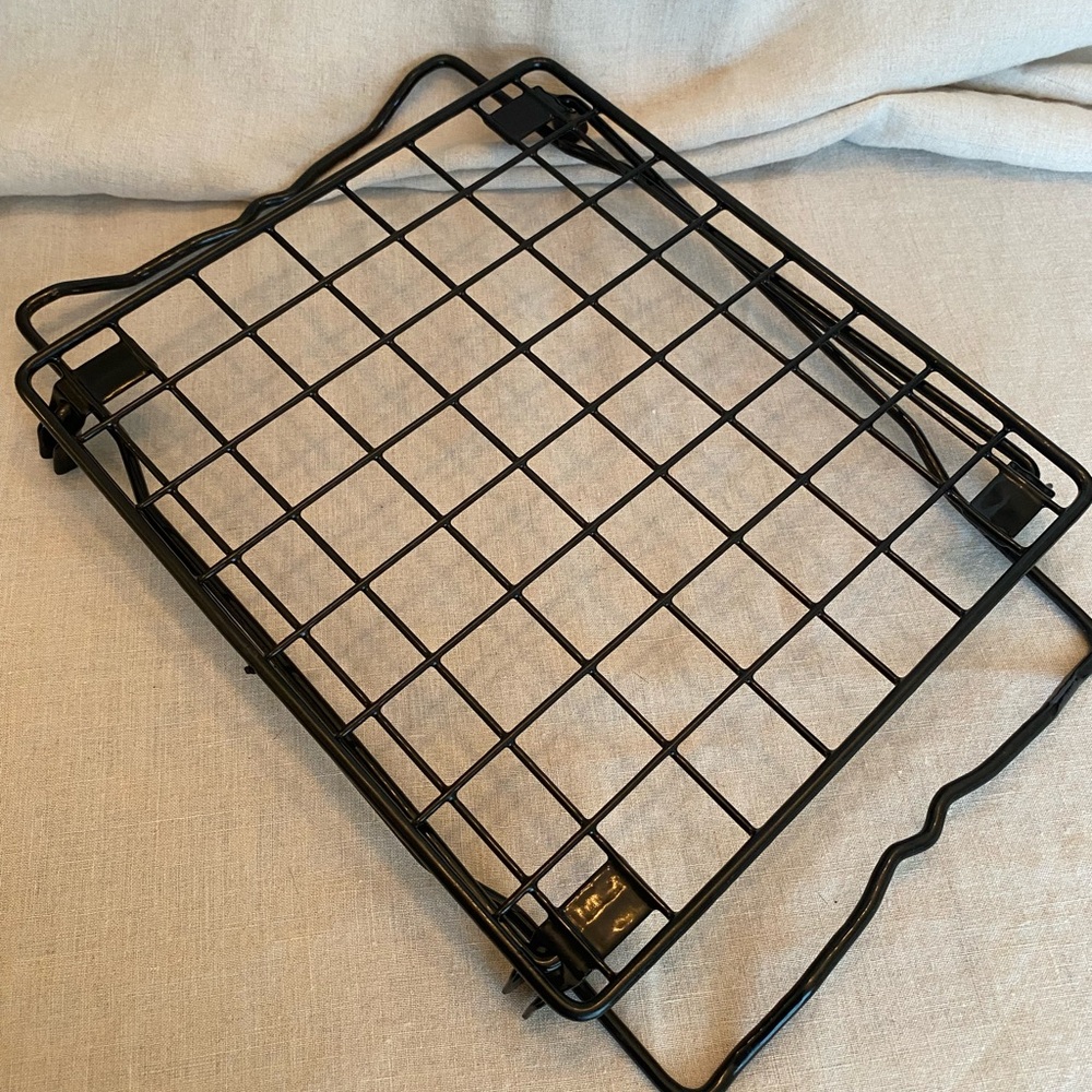 Black Wire Grid Folding Shelf Rack - Picture 2 of 2